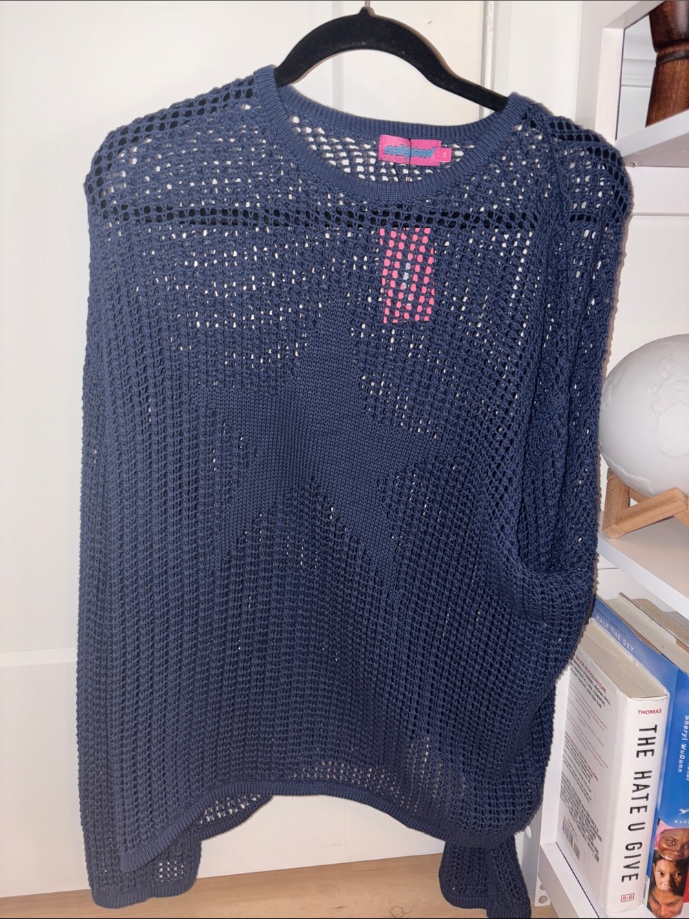 wild fable Navy Open-Knit Star Sweater